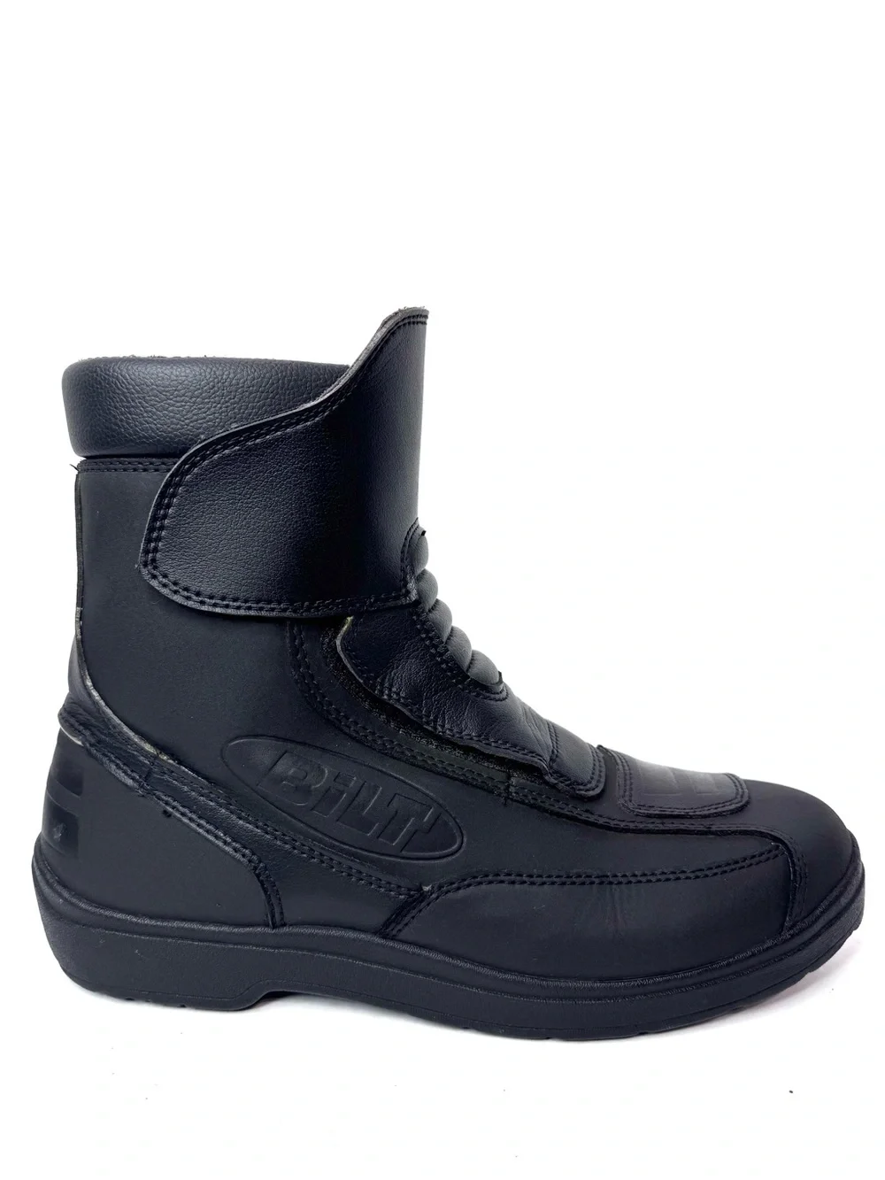 Bilt Black Micro Fiber Leather Slip On Ankle Motorcycle Riding Boots Men Size 9